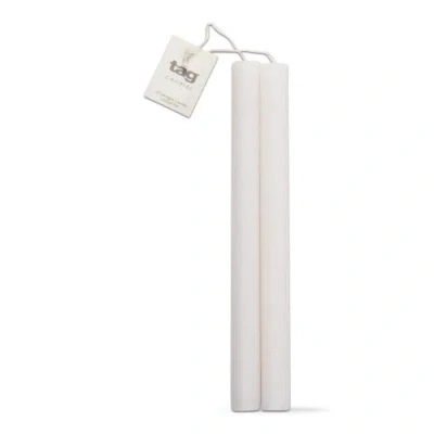 Tag Straight Taper Paraffin Wax Candle Set Of Two Elegant Candles In White