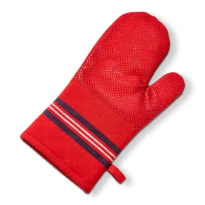 Tag Summer Stripe Silicone Oven Mitt Red Multi Polyester Summer
