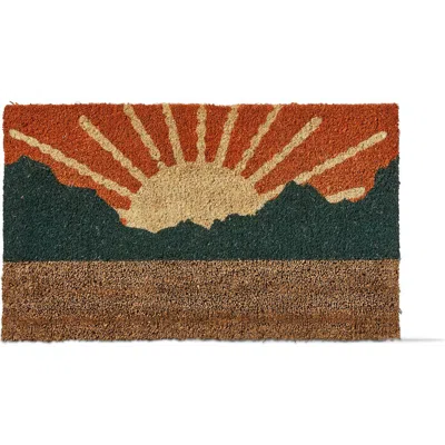 Tag Sunrise Yellow Coir Boot Scrape Door Mat Easy Clean Doormat In Multi