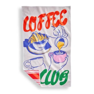 Tag Super Absorbent Kitchen Towel Coffee Club Multi Color Dishtowel 18 X 30