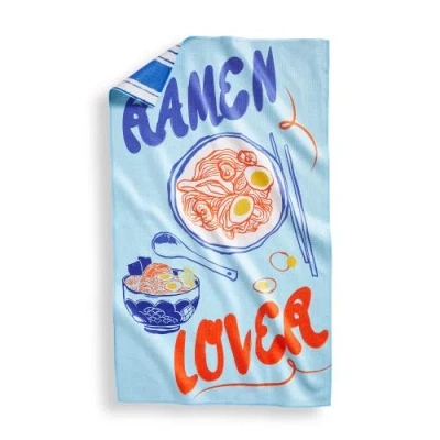 Tag Super Absorbent Kitchen Towel Ramen Lover Dishtowel Multi 80% Recycled Polyester 18 X 30 In Blue