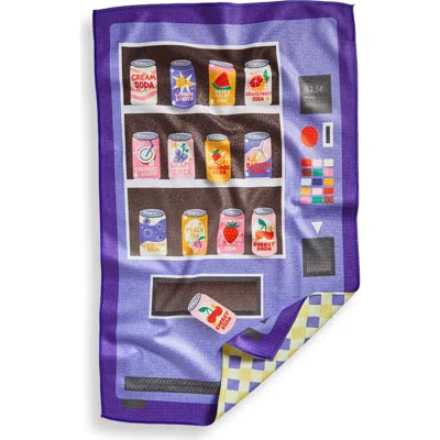 Tag Super Absorbent Kitchen Towel Soda Machine Dishtowel Multi 80% Recycled Polyester 18x30 In Blue