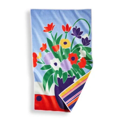 Tag Super Absorbent Kitchen Towel Vase Of Flowers Dishtowel Multi 18 X 30 In Blue