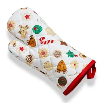 Tag Sweetest Christmas Oven Mitt White Cotton