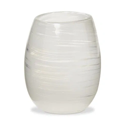 Tag Swirl Stemless Wine Glass Dishwasher Safe Everyday Drinkware In White