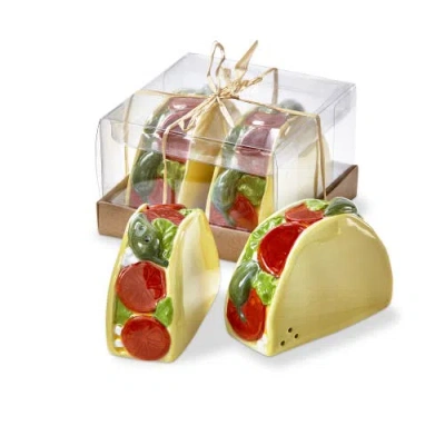Tag Taco Ceramic Decorative Salt And Pepper Shaker Set In Multi