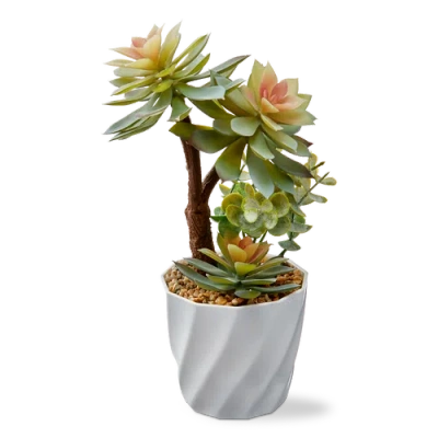 Tag Tall Faux Succulent Pot Multi 5.51x5.51x7.87 In Green