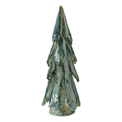 Tag Tall Pines Ceramic Holiday Tree Figurine Green Christmas Decor