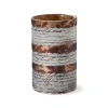 Tag Textured Earth Tone Glass Hurricane Candle Holder Large In Brown