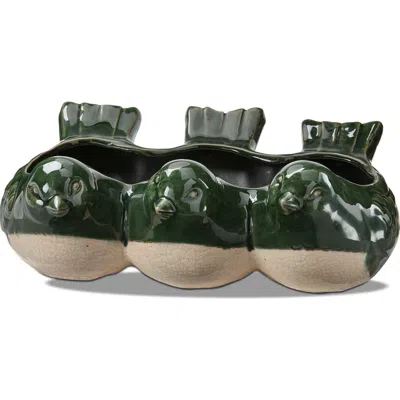 Tag Third Green Birds Glazed Terracotta Planter For Small Plants