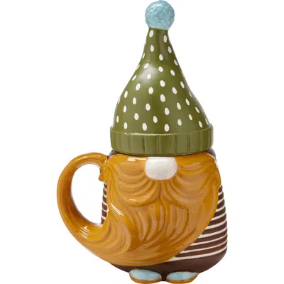 Tag Thor Gnome Lidded Mug Ceramic Drinkware For Christmas In Green