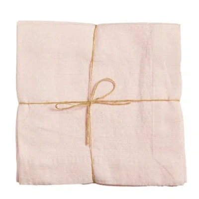 Tag Threads Slub Bcloth Napkins Set Of 4 Machine Washable In Pink