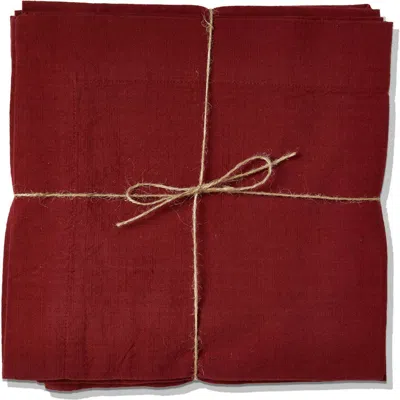 Tag Threads Slub Napkin Set Of 4 In Red