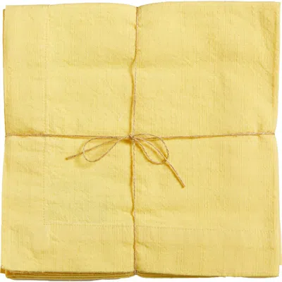 Tag Threads Slub Yellow Cloth Napkins Set Of Four Everyday Use