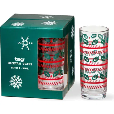 Tag Tis The Season Multicolor Drinking Glasses For Christmas