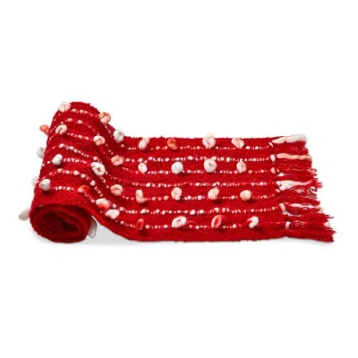 Tag Tis The Season Red Cotton Table Runner Perfect For Winter Decor