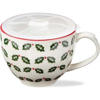 Tag Tis The Season Soup Mug With Lid Dishwasher Safe Drinkware In White