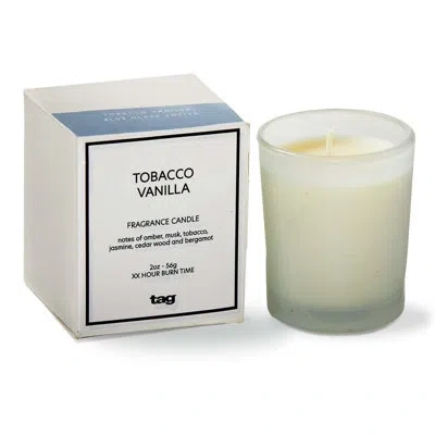 Tag Tobacco Vanilla Votive Candle In Light Blue