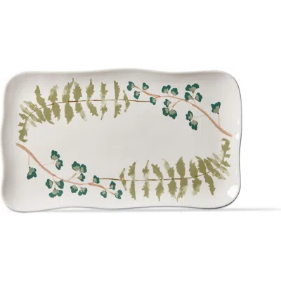 Tag Tree Line Multicolor Rectangular Serving Platter Ceramic