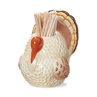 Tag Turkey Toothpick Holder Set Ceramic Kitchen Accessory In Brown