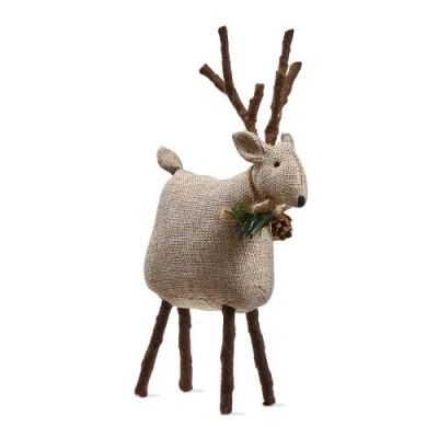 Tag Tweedie Christmas Reindeer Decorative Sculpture Holiday Decor In Neutral