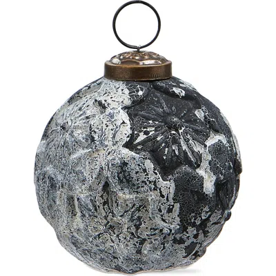 Tag Twilight Flower Black Glass Ornament Christmas Tree Decor In Gray