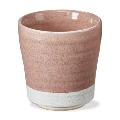 Tag Two Tone Blush Ceramic Planter For Garden Decor In Pink