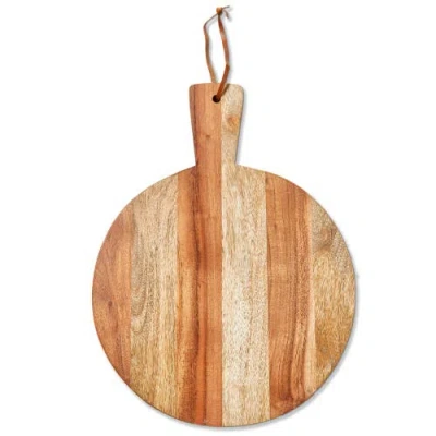 Tag Two Tone Round Serving Board Natural Wood Everyday Use In Brown