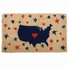 Tag Usa Map Stars Coir Door Mat Red White Blue Patriotic Welcome In Blue