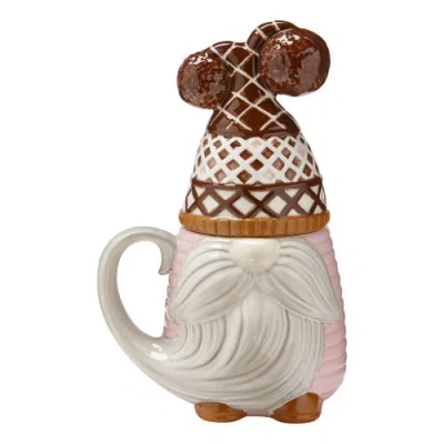 Tag Valter Gnome Lidded Mug Ceramic Drinkware Christmas Design In Brown