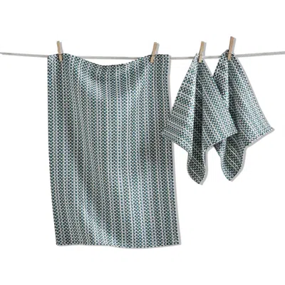 Tag Variegated Green Dishtowel And Cloth Set