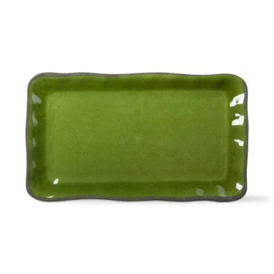 Tag Veranda Green Melamine Rectangular Serving Platter Dishwasher Safe