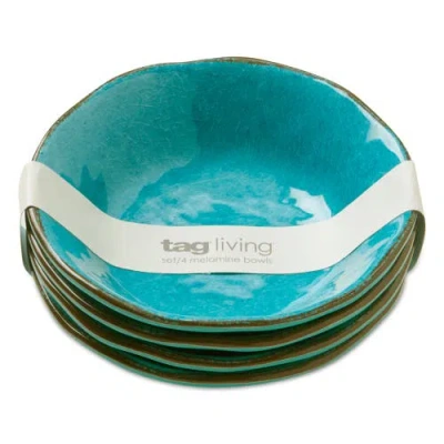 Tag Veranda Melamine Bowls Set Of 4 Ocean Blue Dining Salad