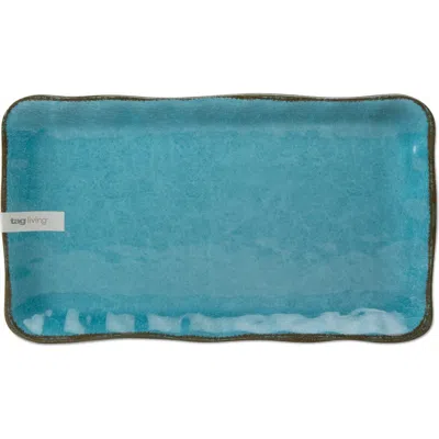 Tag Veranda Ocean Blue Melamine Serving Platter Dishwasher Safe
