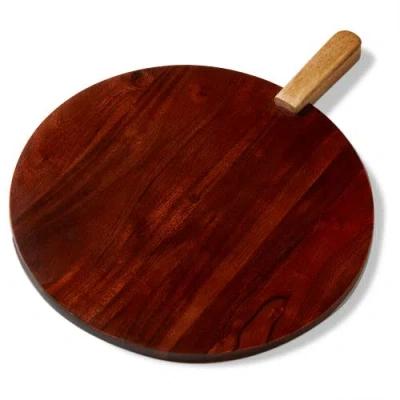 Tag Verge Round Board Natural Mango Wood Everyday Serving Tray In Brown