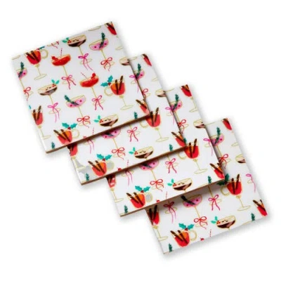 Tag Very Merry Cocktail Coaster Set Of Four For Home Entertaining In Multi