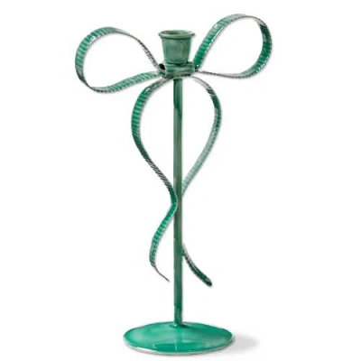 Tag Very Merry Large Bow Taper Candle Holder Green Perfect For Use