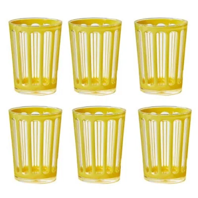 Tag Villa Yellow Acrylic Double Old Fashion Drinkware Set Of 6