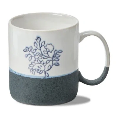 Tag Vine Block Print Ceramic Mug Multicolor Spring Drinkware In Gray