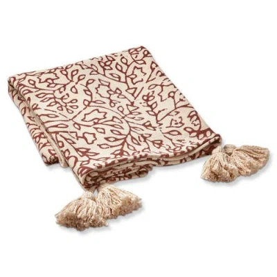 Tag Vine Throw Blanket Multicolor Cotton Everyday Use In Brown