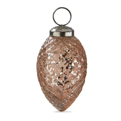 Tag Vine Pink Glass Diamond Cone Christmas Tree Ornament In Brown