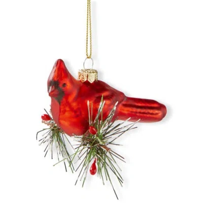 Tag Vine Red Cardinal Glass Ornament For Christmas Tree