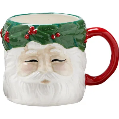 Tag Vine Santa Wreath Ceramic Mug Christmas Drinkware 18oz In Multi