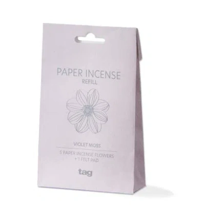 Tag Violet Moss Paper Incense Refills Set Of Five Ivory Fragrance In Gray