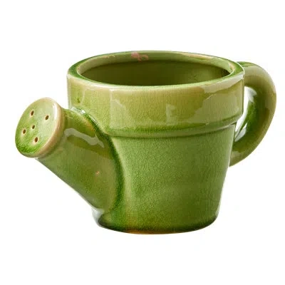Tag Watering Can Planter - 8.5" X 5" X 5.5" - Stylish Garden Pot For Indoor & Outdoor Use - Easy To Clea In Green