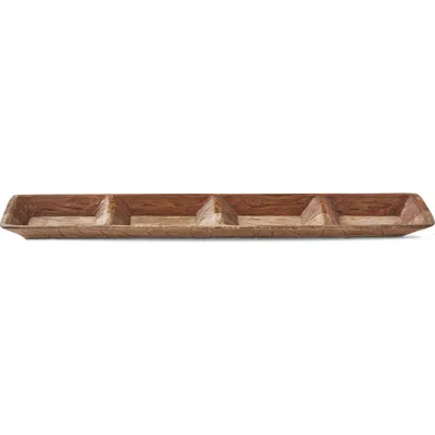 Tag Watermill Natural Wood Divided Serving Tray For Entertaining In Brown