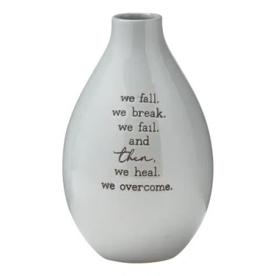 Tag We Heal We Overcome Dark Gray Ceramic Decorative Vase