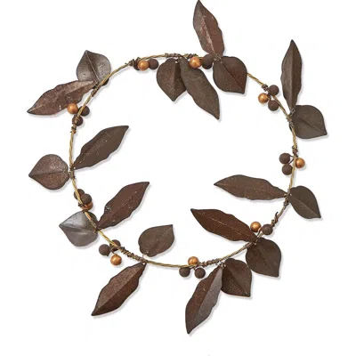 Tag Weathered Leaf Berry Wreath Multicolor Artificial Decor In Brown