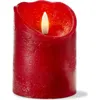 Tag Weathered Red Flameless Led Pillar Candle For Home Decor In Red