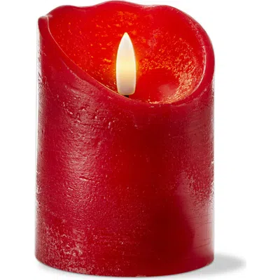 Tag Weathered Red Flameless Led Pillar Candle For Home Decor